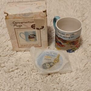 Finding My Car Conversation Mug - Blue